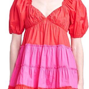 English Factory Women's Two Tone Sweetheart Mini Dress